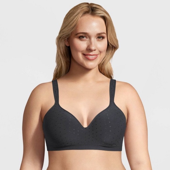 Beauty by Bali Women's Foam Wirefree Bra B540 -Black Dot 42C - Picture 1 of 3